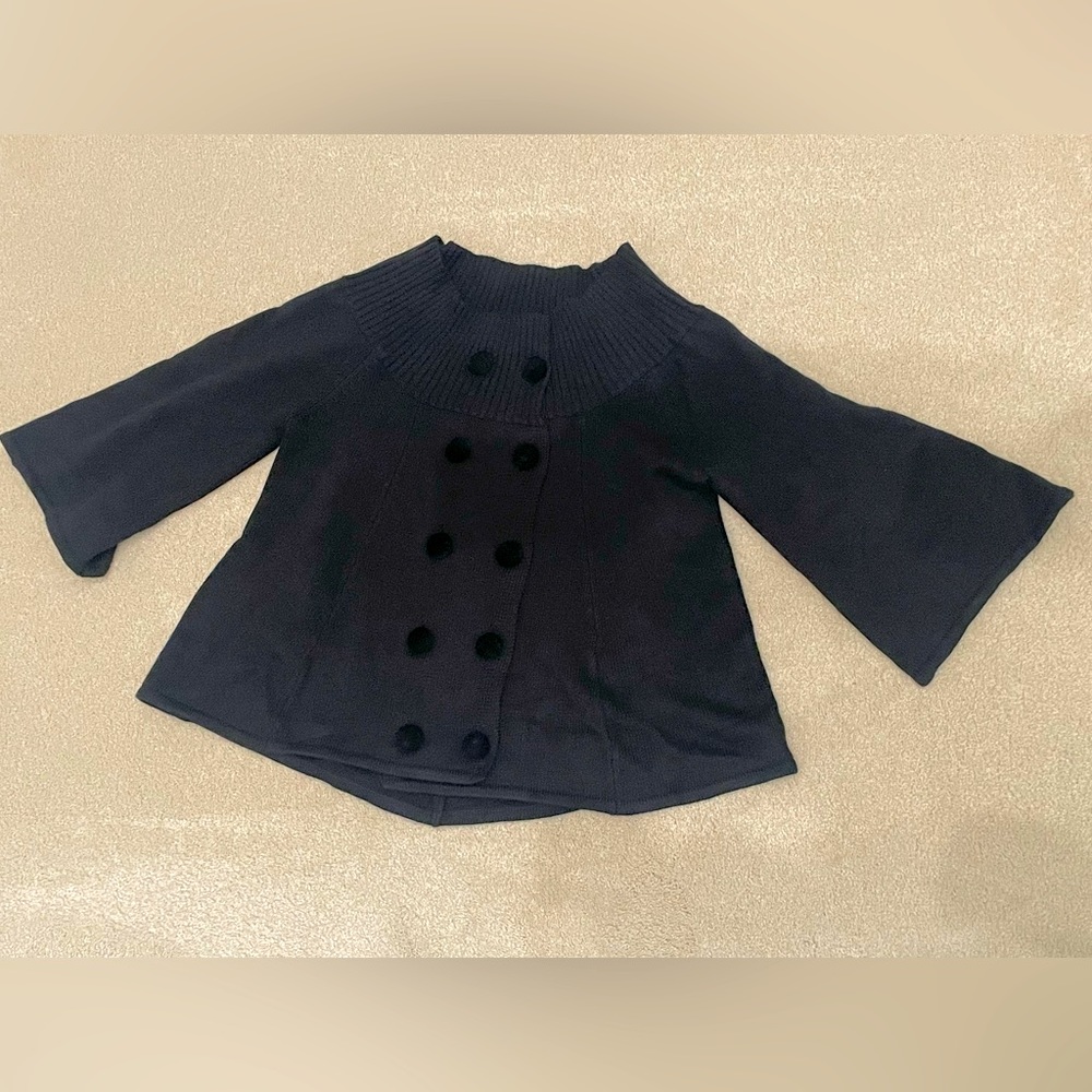 BCBGirls Double-Breasted Sweater Cape, Size M